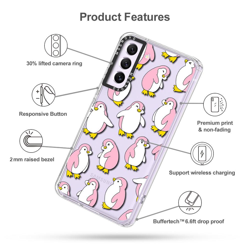 Pink Penguins Phone Case - Samsung Galaxy S21 FE Case