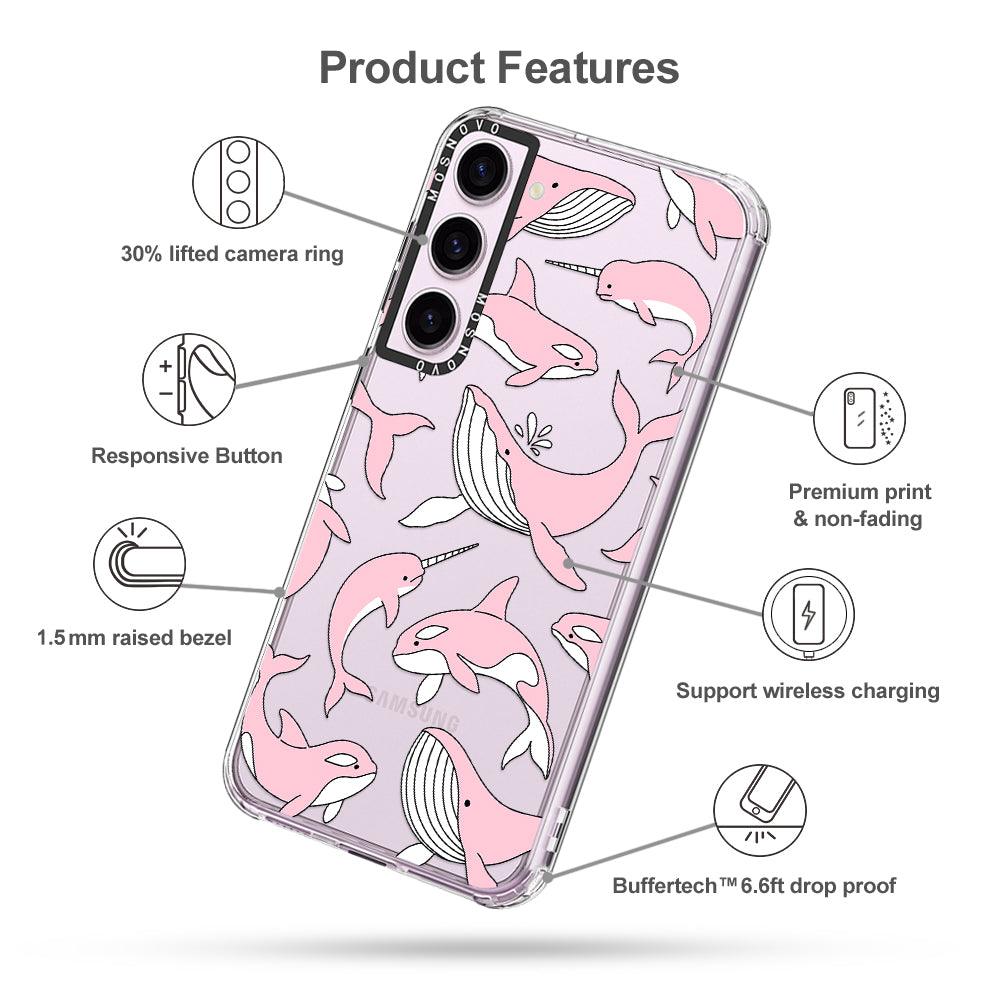 Pink Whales Phone Case - Samsung Galaxy S23 Case