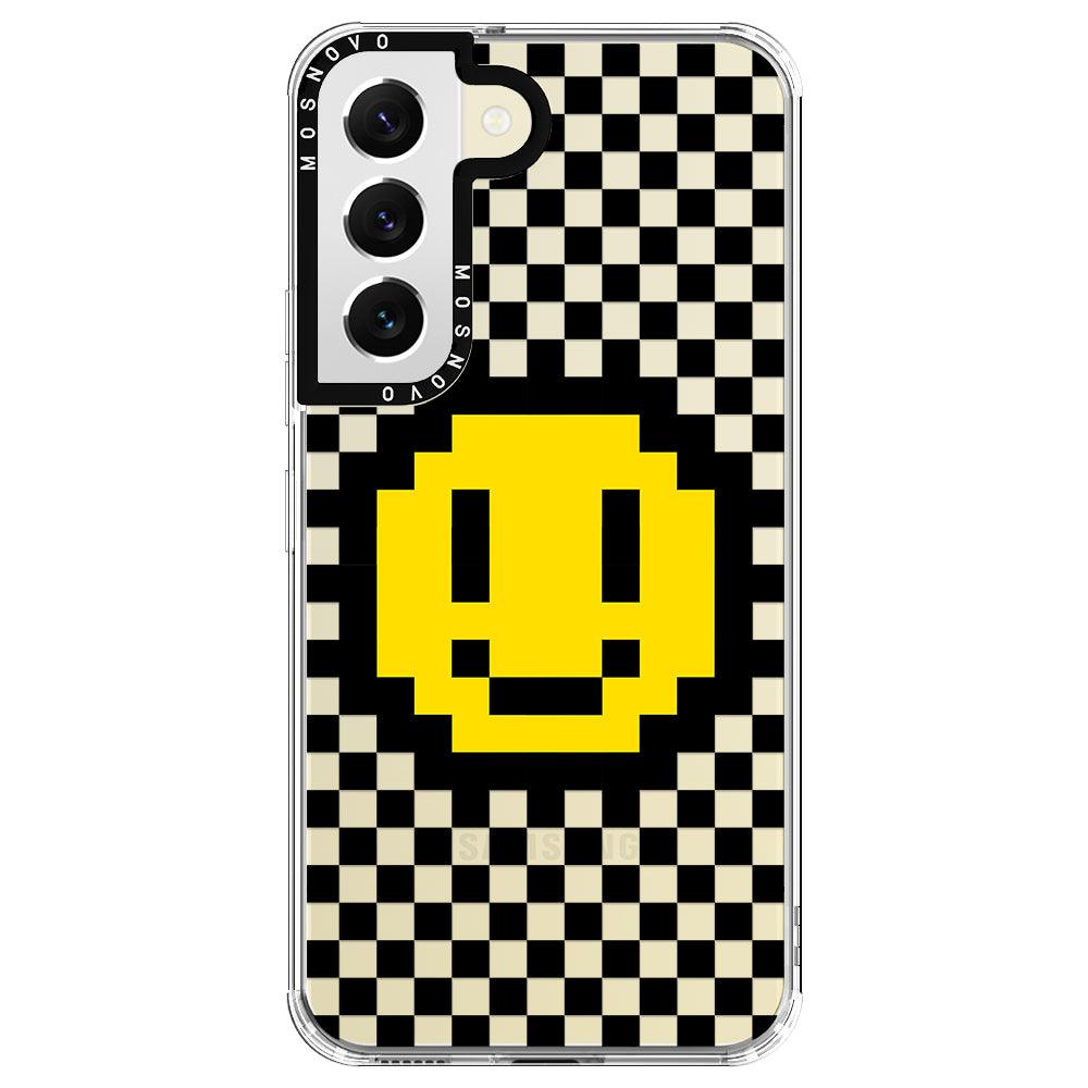 Smile Checkered Phone Case - Samsung Galaxy S22 Plus Case