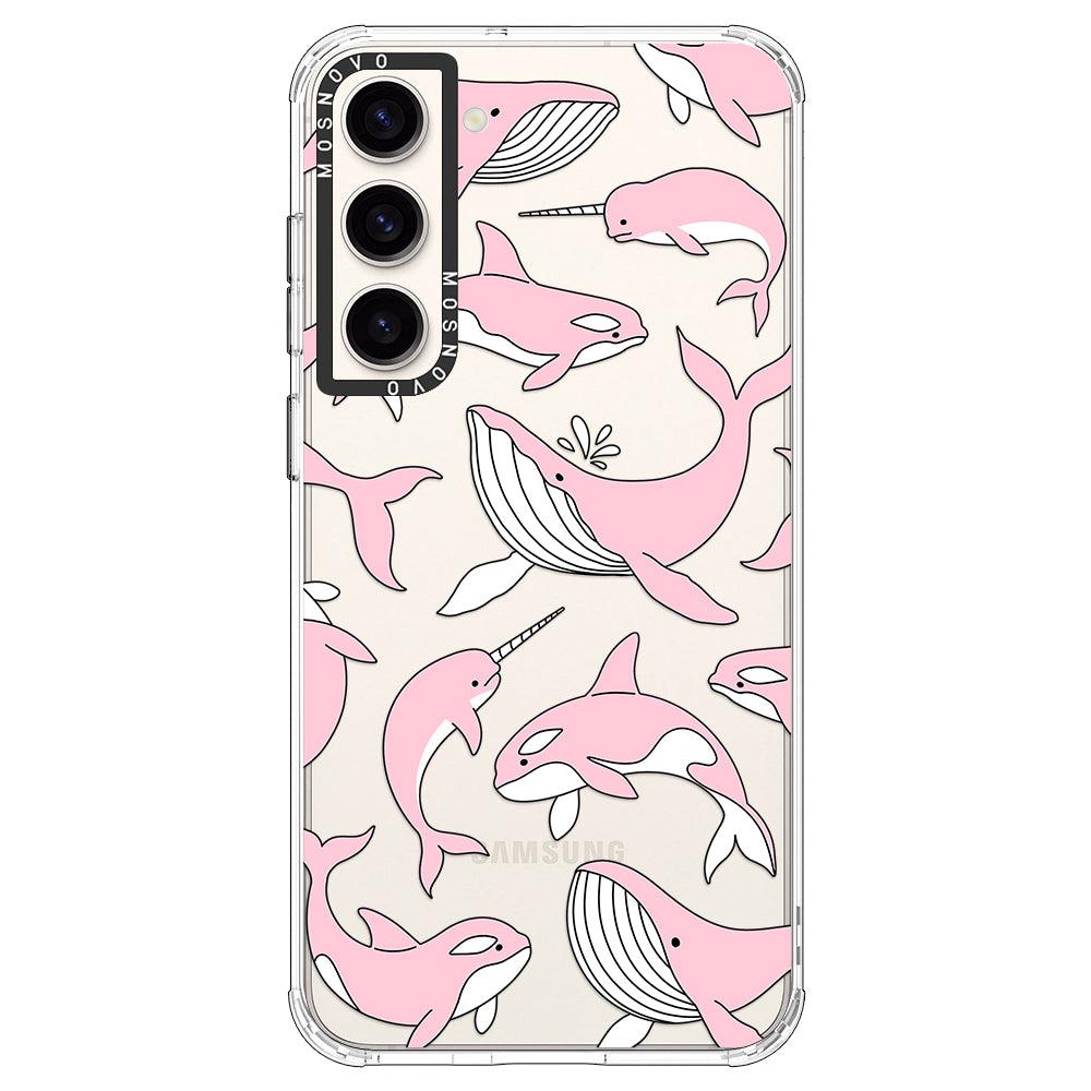 Pink Whales Phone Case - Samsung Galaxy S23 Case