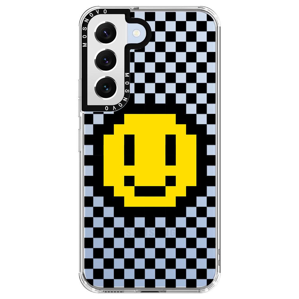 Smile Checkered Phone Case - Samsung Galaxy S22 Plus Case