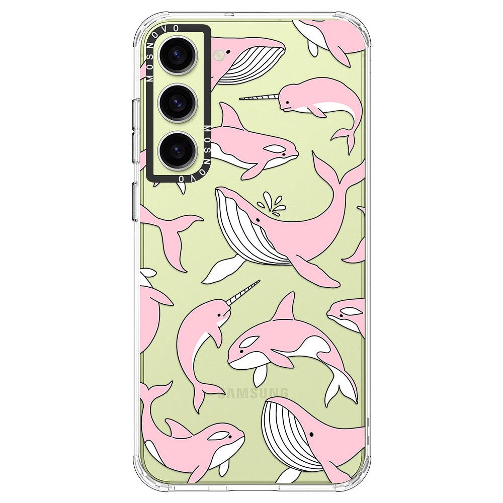 Pink Whales Phone Case - Samsung Galaxy S23 Case