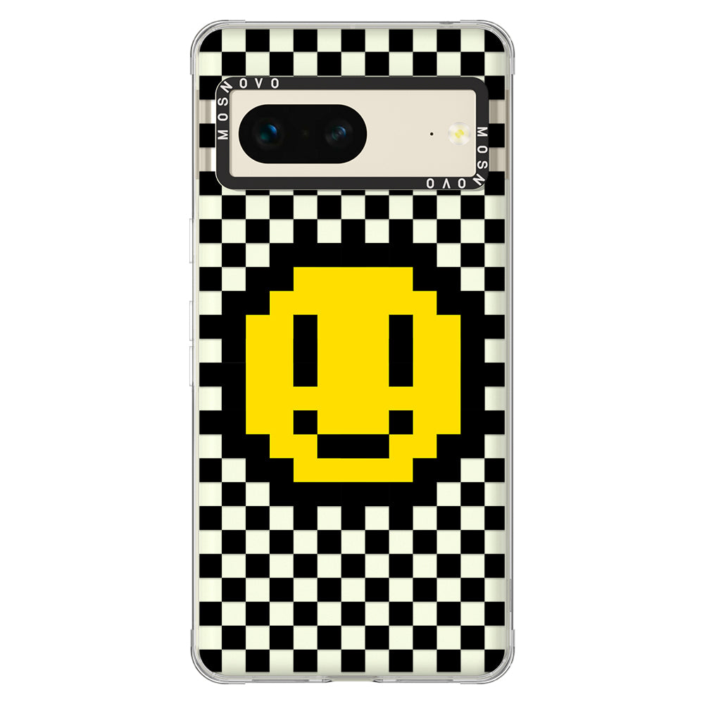 Smile Checkered Phone Case - Google Pixel 7 Case