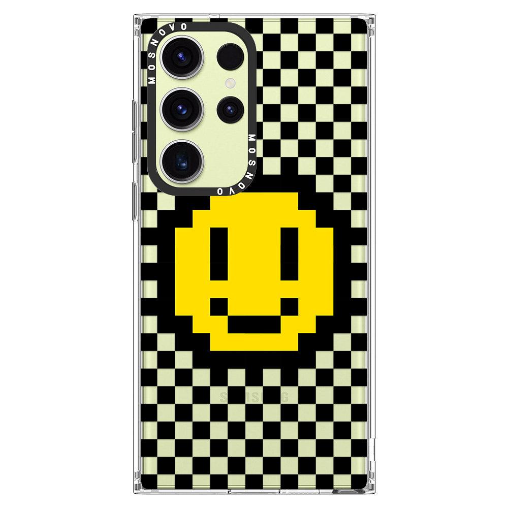 Smile Checkered Phone Case - Samsung Galaxy S23 Ultra Case