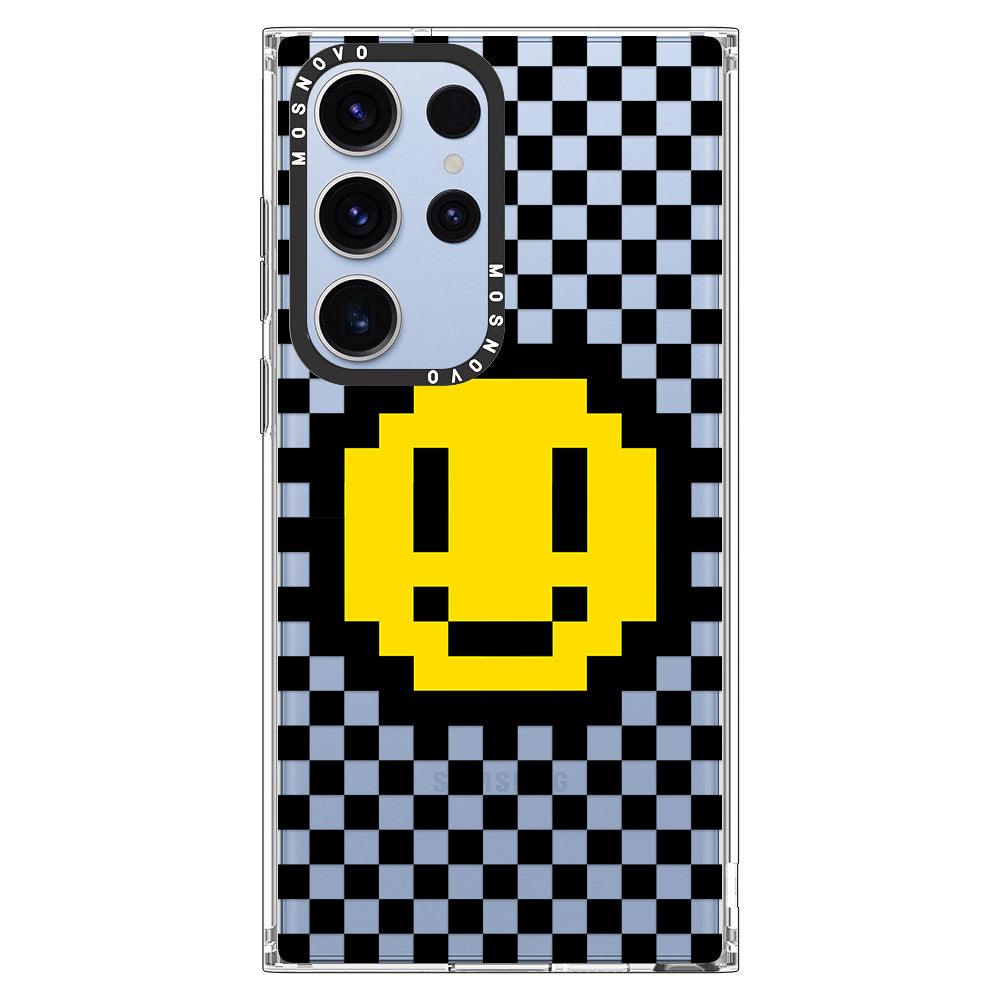 Smile Checkered Phone Case - Samsung Galaxy S23 Ultra Case