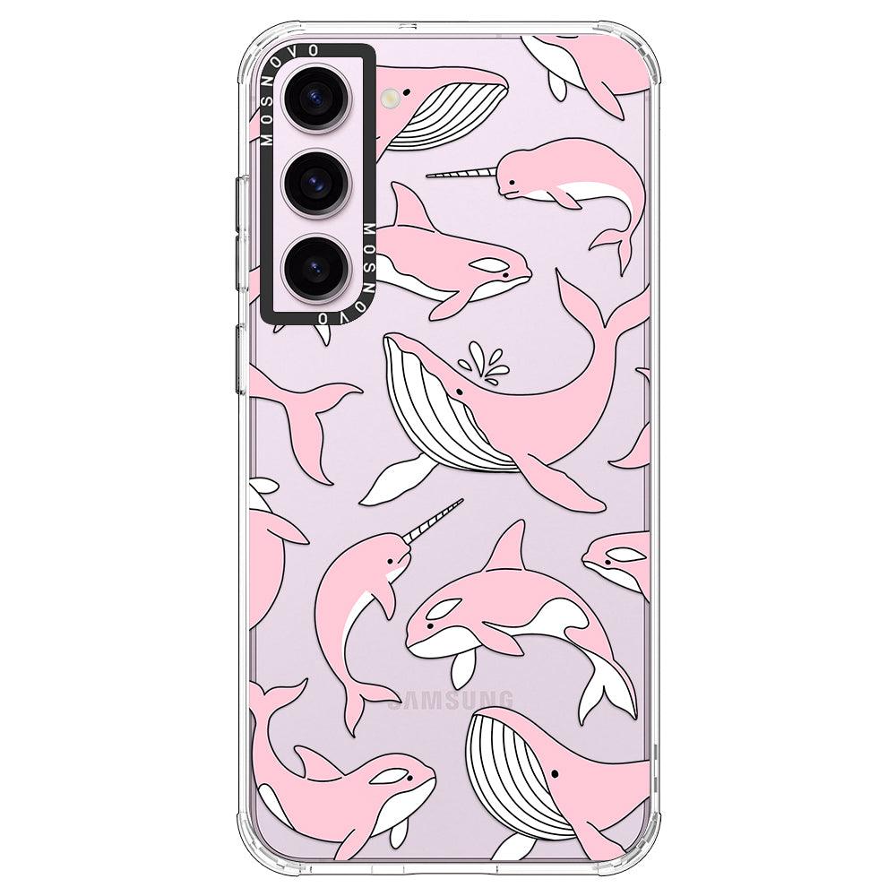 Pink Whales Phone Case - Samsung Galaxy S23 Case