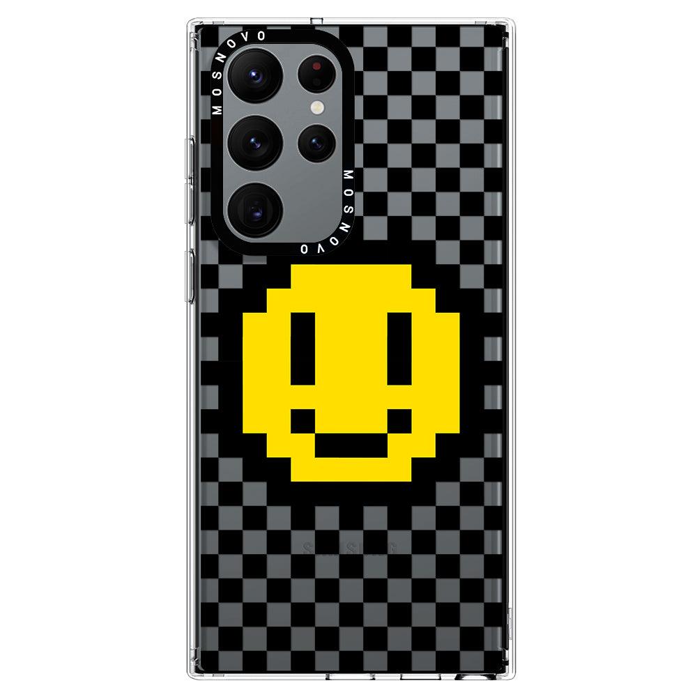 Smile Checkered Phone Case - Samsung Galaxy S22 Ultra Case