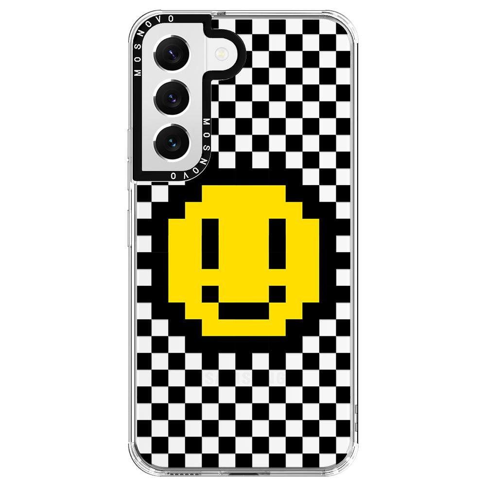 Smile Checkered Phone Case - Samsung Galaxy S22 Plus Case