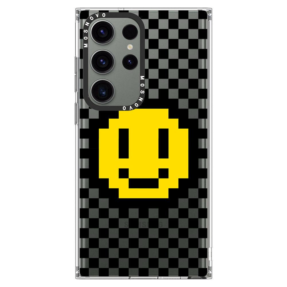 Smile Checkered Phone Case - Samsung Galaxy S23 Ultra Case