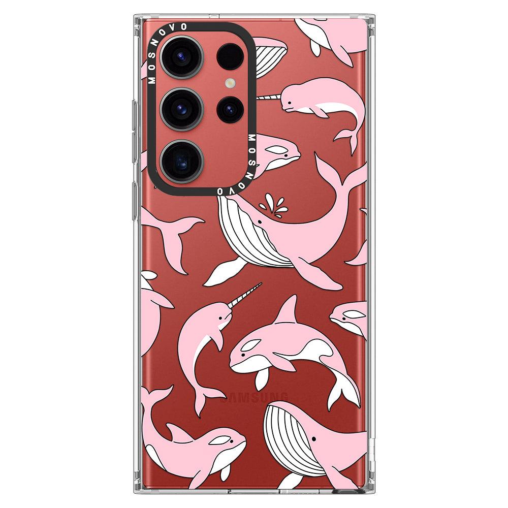 Pink Whales Phone Case - Samsung Galaxy S23 Ultra Case