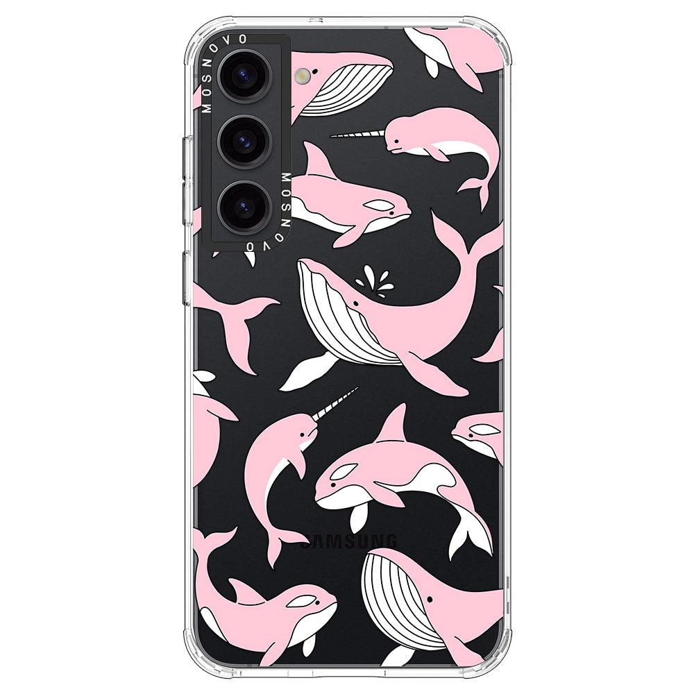 Pink Whales Phone Case - Samsung Galaxy S23 Case