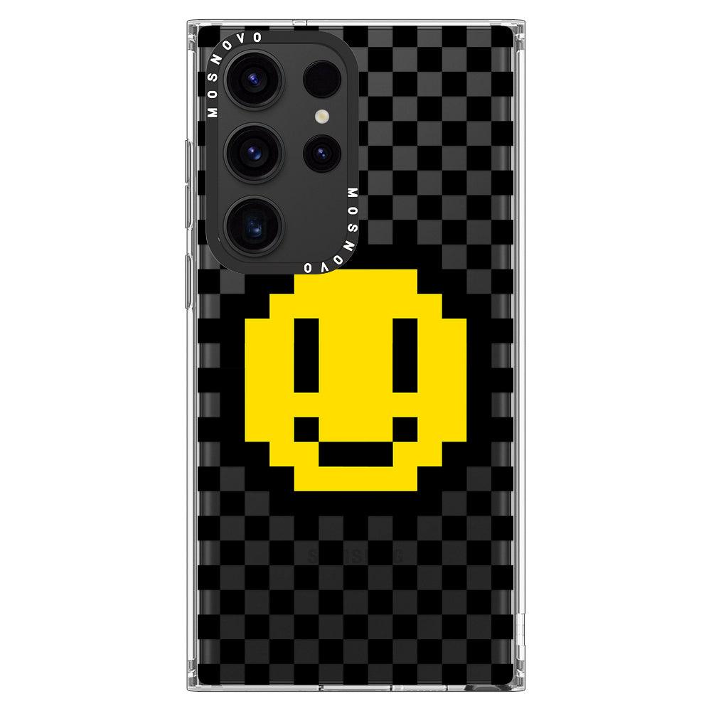 Smile Checkered Phone Case - Samsung Galaxy S23 Ultra Case