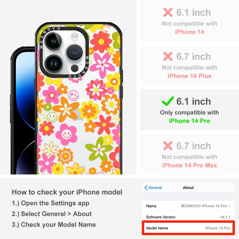 70's Groovy Floral Phone Case - iPhone 14 Pro Case - MOSNOVO