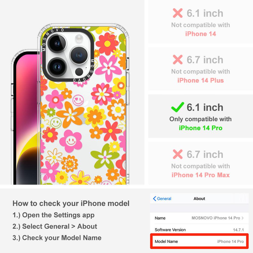 70's Groovy Floral Phone Case - iPhone 14 Pro Case - MOSNOVO