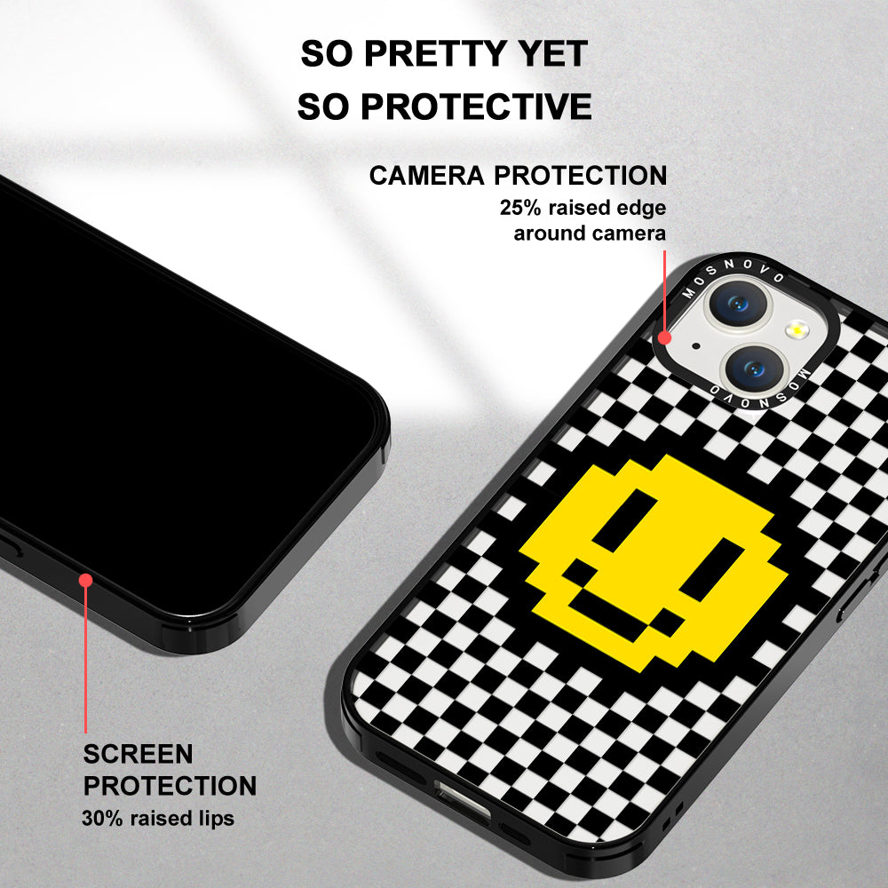 Smile Checkered Phone Case - iPhone 14 Plus Case