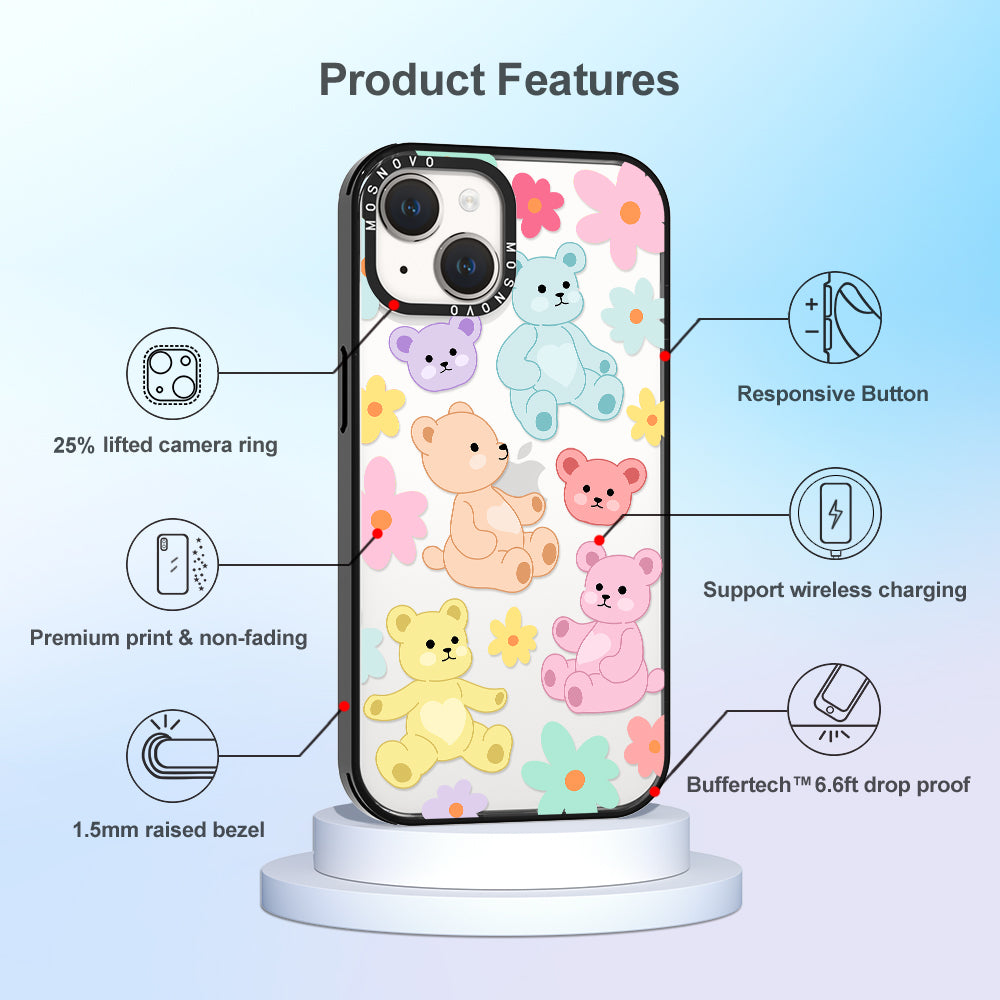 Cute Teddy Bear Phone Case - iPhone 14 Plus Case