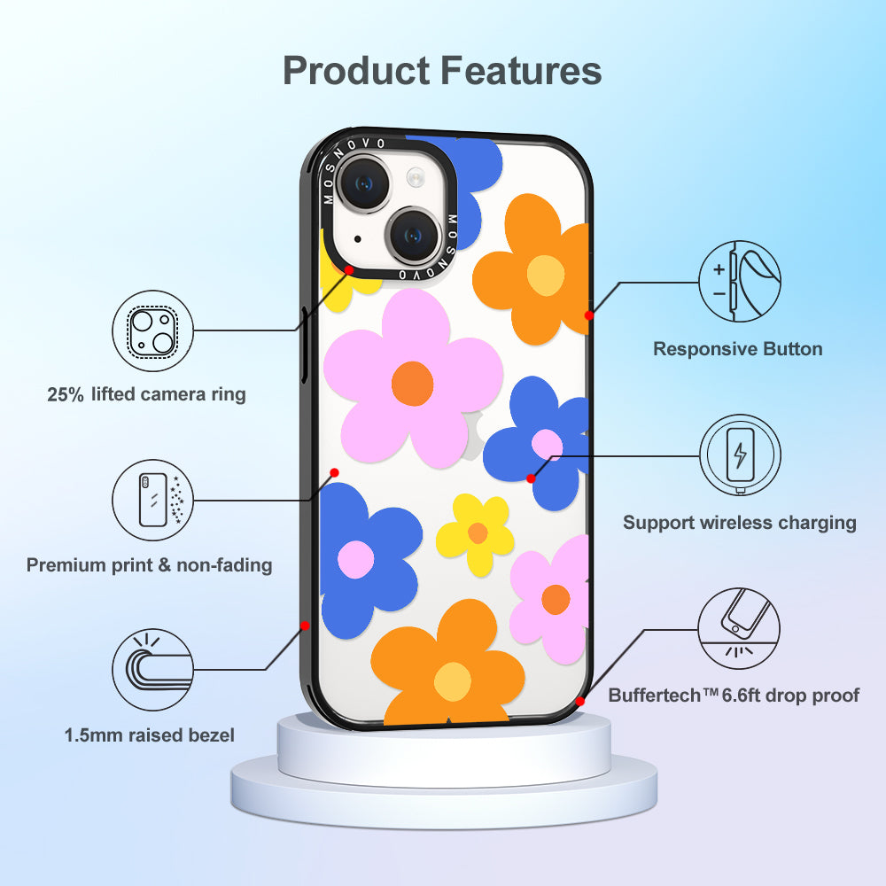 60's Groovy Flower Phone Case - iPhone 14 Plus Case