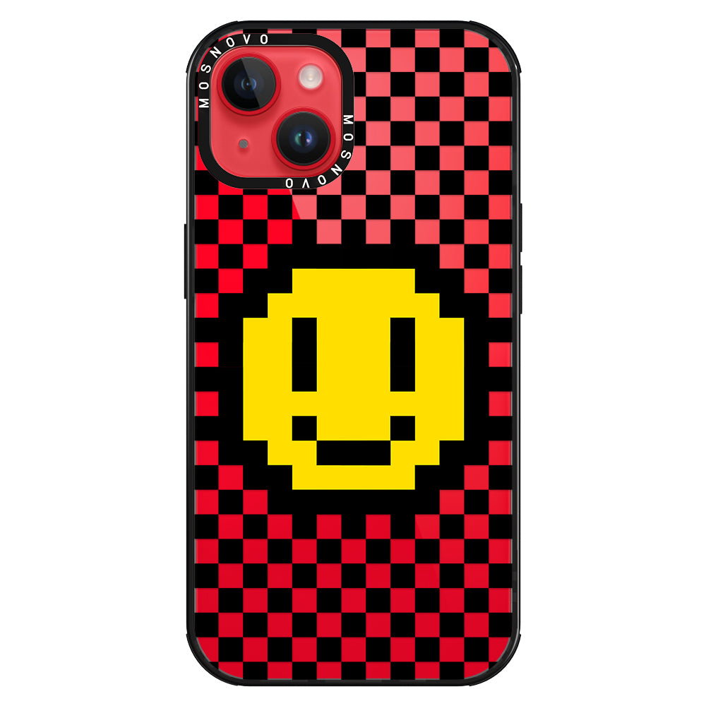 Smile Checkered Phone Case - iPhone 14 Plus Case