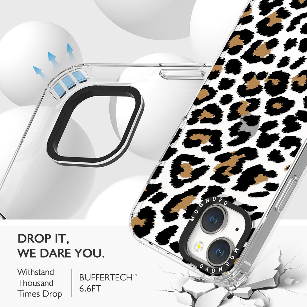 Leopard Print Phone Case - iPhone 14 Plus Case Clear