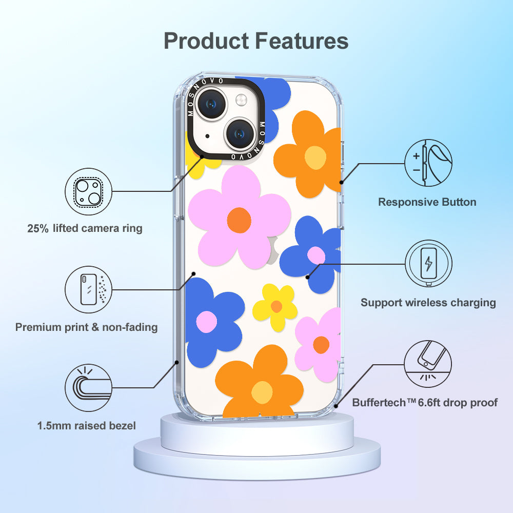 60's Groovy Flower Phone Case - iPhone 14 Plus Case