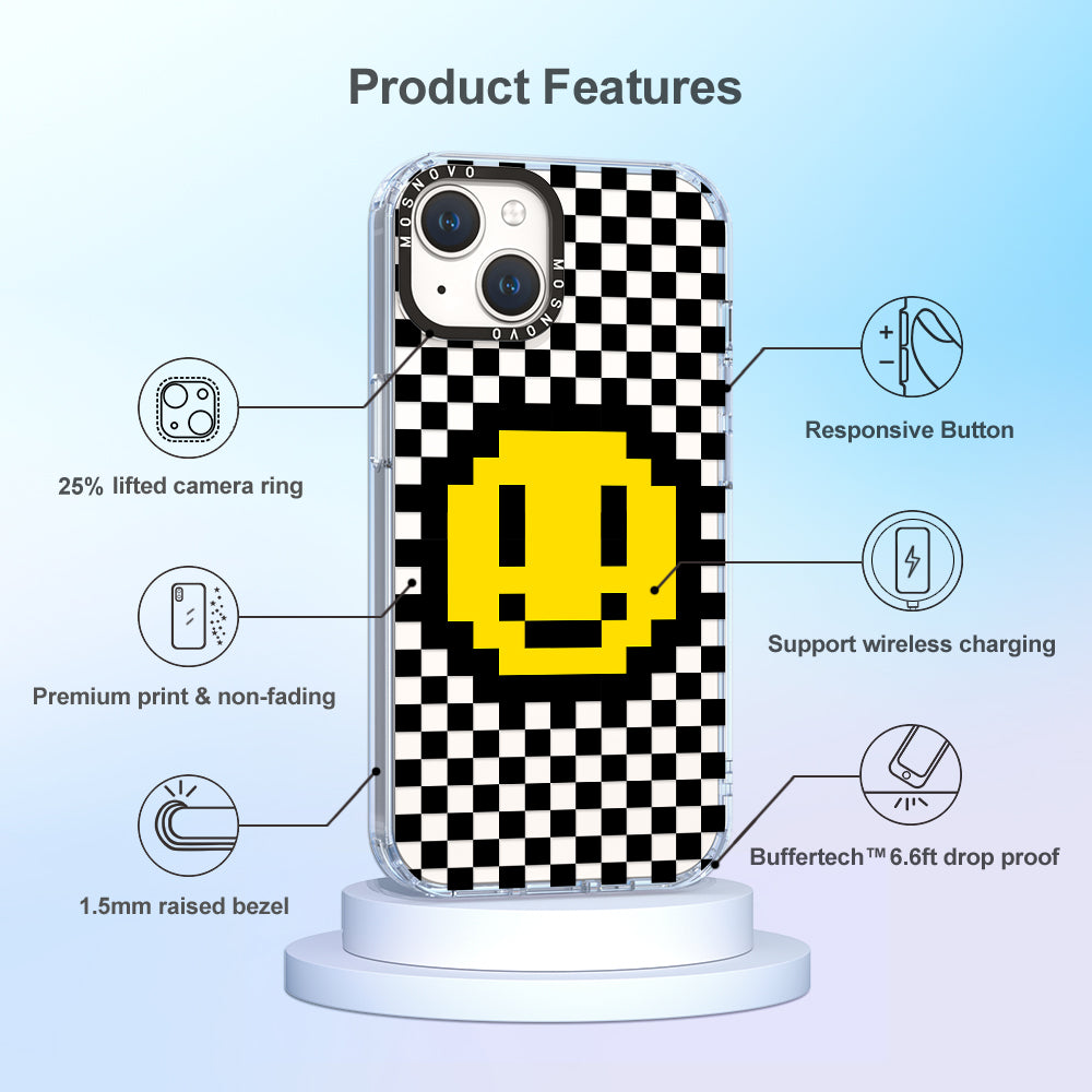 Smile Checkered Phone Case - iPhone 14 Case