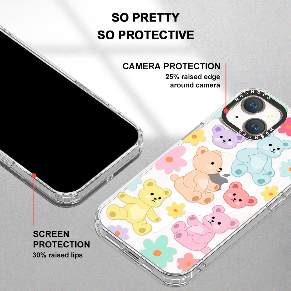 Cute Teddy Bear Phone Case - iPhone 14 Plus Case