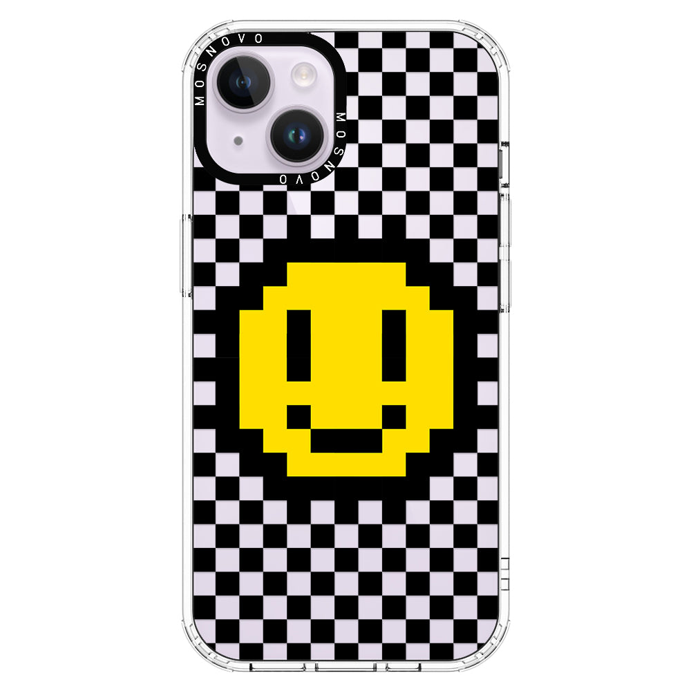 Smile Checkered Phone Case - iPhone 14 Plus Case