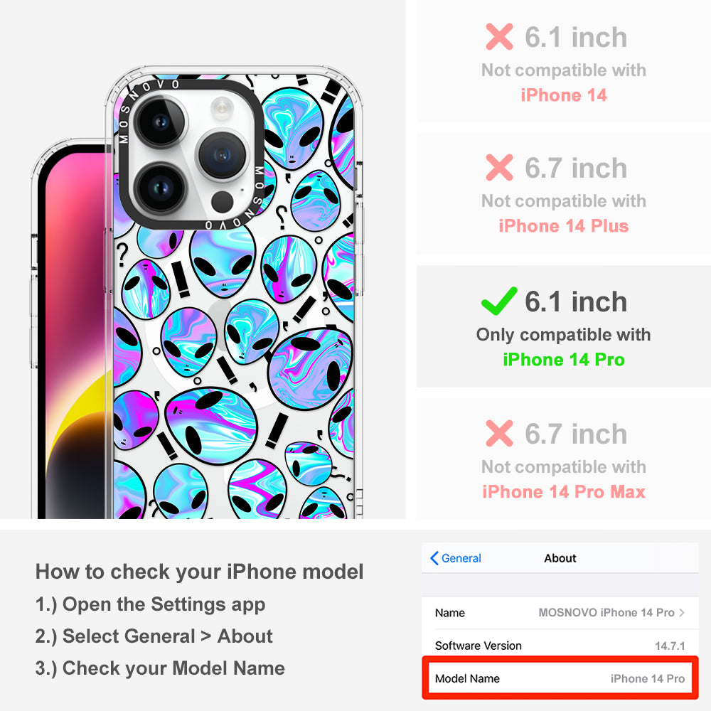 Alien Phone Case - iPhone 14 Pro Case Clear With MagSafe