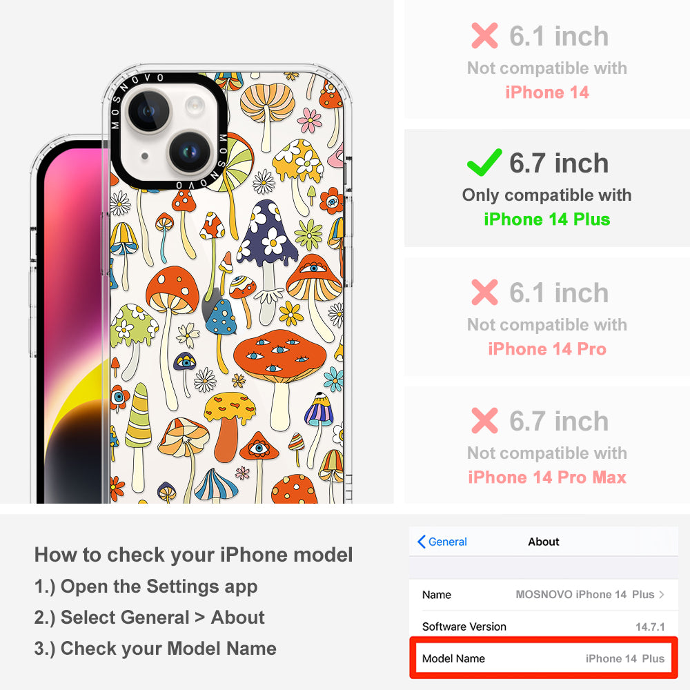 Mushroom Art Phone Case - iPhone 14 Plus Case