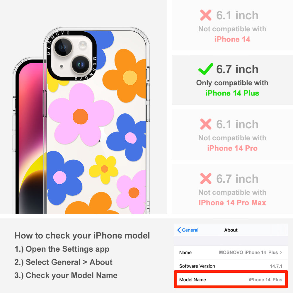 60's Groovy Flower Phone Case - iPhone 14 Plus Case