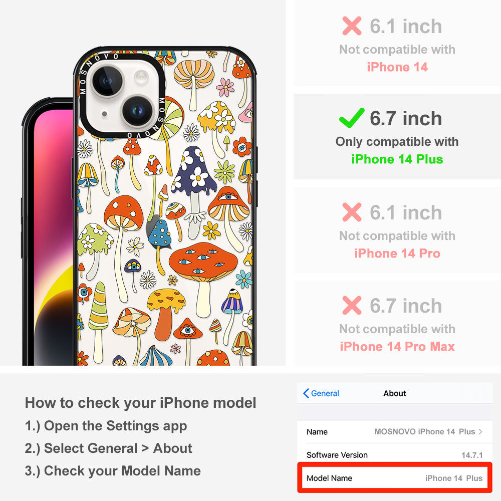 Mushroom Art Phone Case - iPhone 14 Plus Case