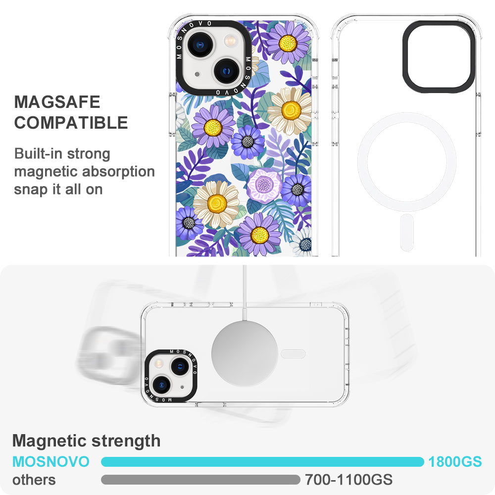 Purple Floral Phone Case - iPhone 13 Case - MOSNOVO