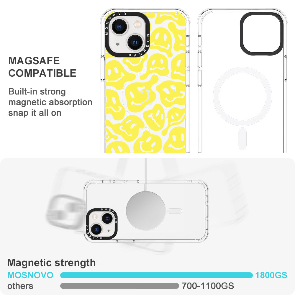 Melted Yellow Smiles Face Phone Case - iPhone 13 Case - MOSNOVO