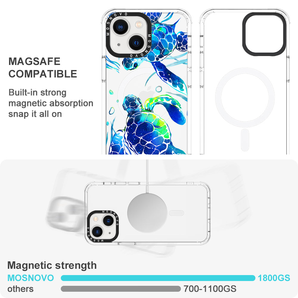 Blue Sea Turtle Phone Case - iPhone 13 Case - MOSNOVO