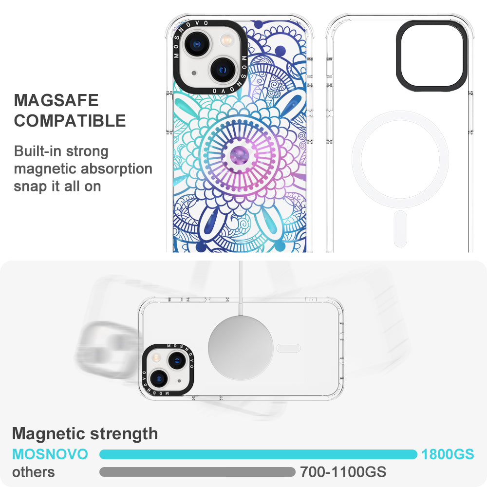 Violet Blue Mandala Phone Case - iPhone 13 Case - MOSNOVO