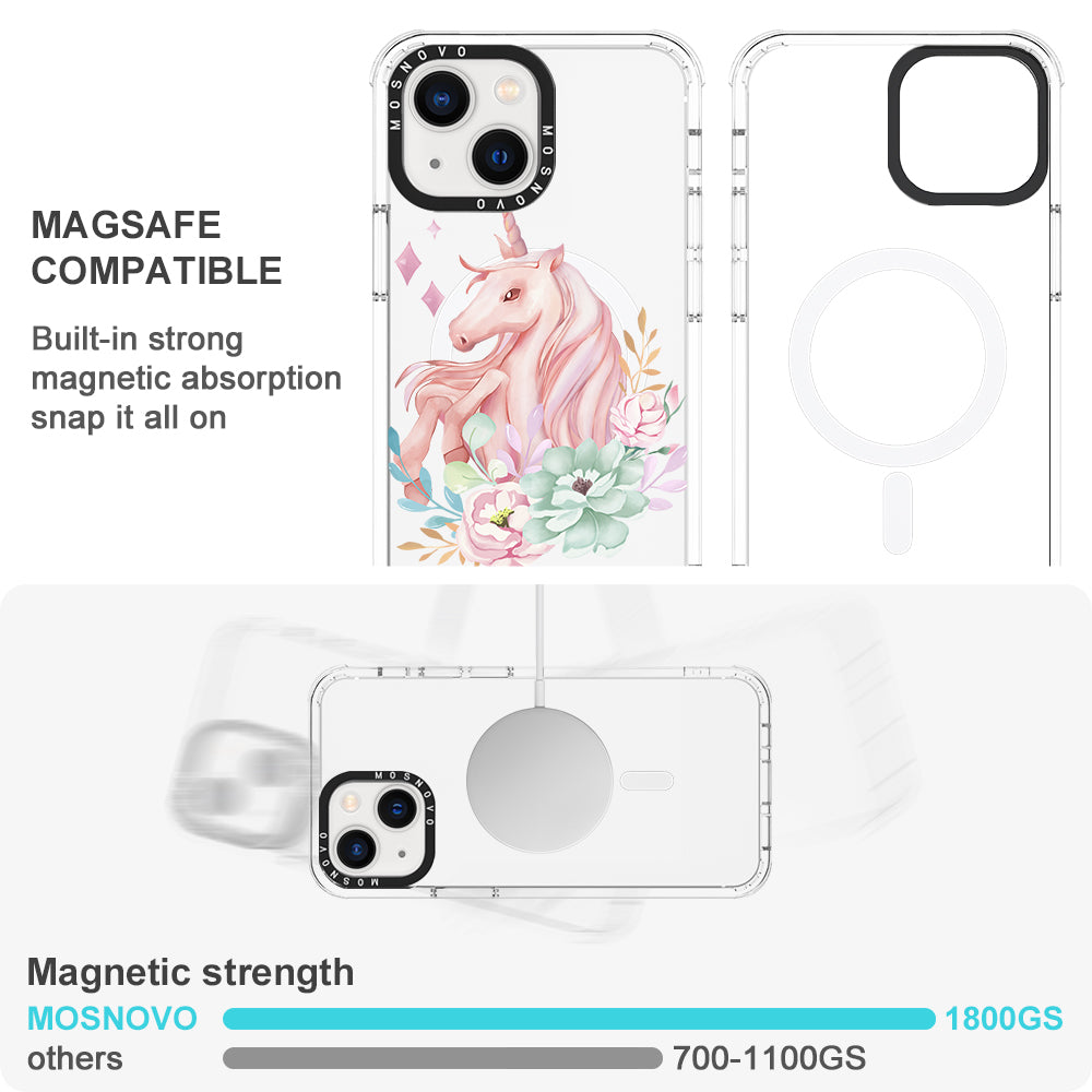 Elegant Flowers Unicorn Phone Case - iPhone 13 Case - MOSNOVO