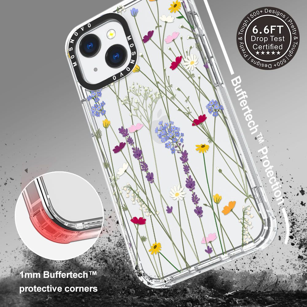 Floral Garden Lavender Daisy Flower Phone Case - iPhone 13 Case - MOSNOVO