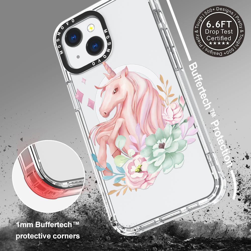 Elegant Flowers Unicorn Phone Case - iPhone 13 Case - MOSNOVO