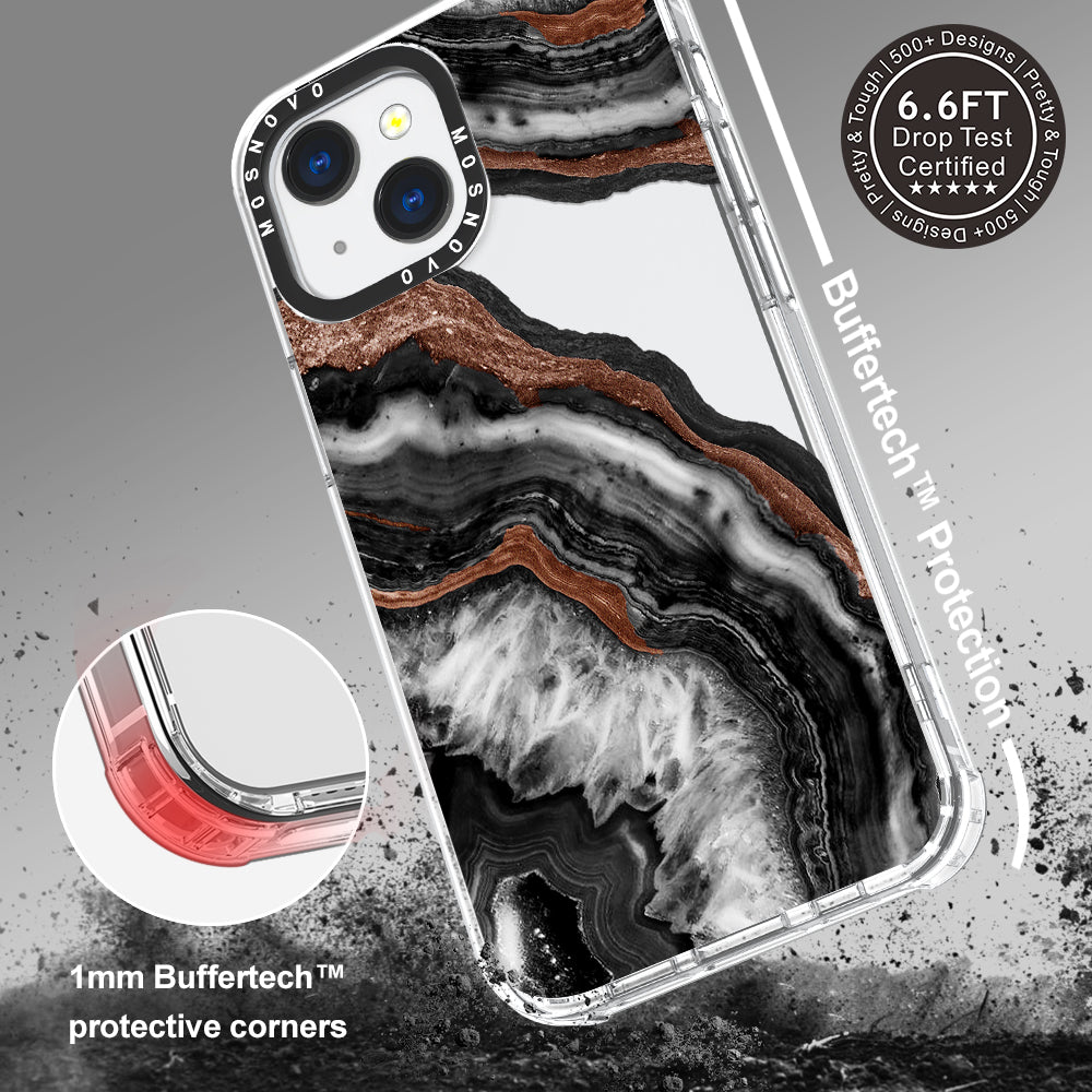 Black Agate Phone Case - iPhone 13 Case - MOSNOVO