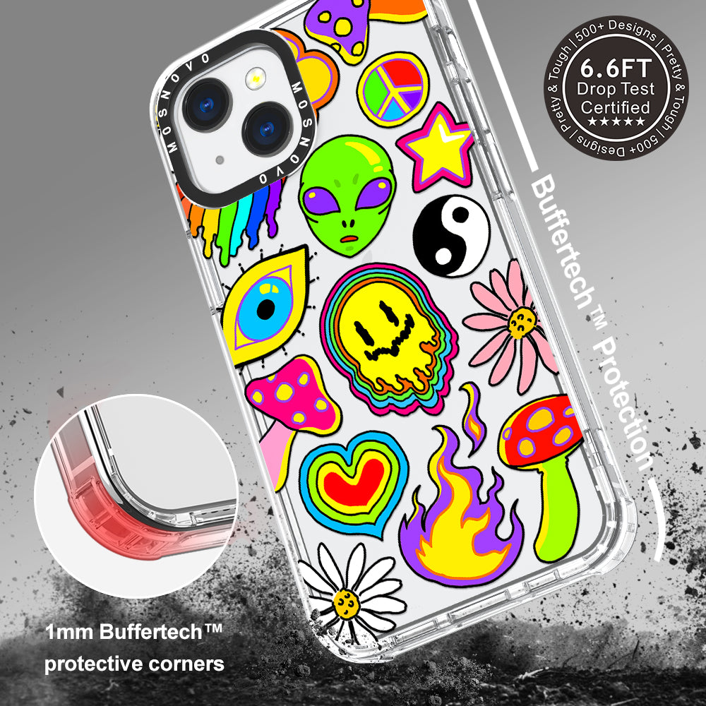 Hippie Rainbow Face Love Phone Case - iPhone 13 Case - MOSNOVO