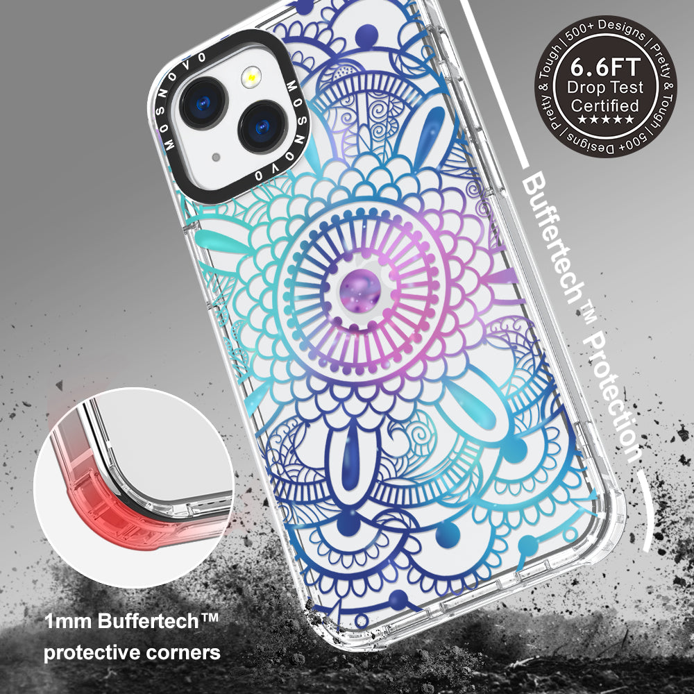 Violet Blue Mandala Phone Case - iPhone 13 Case - MOSNOVO