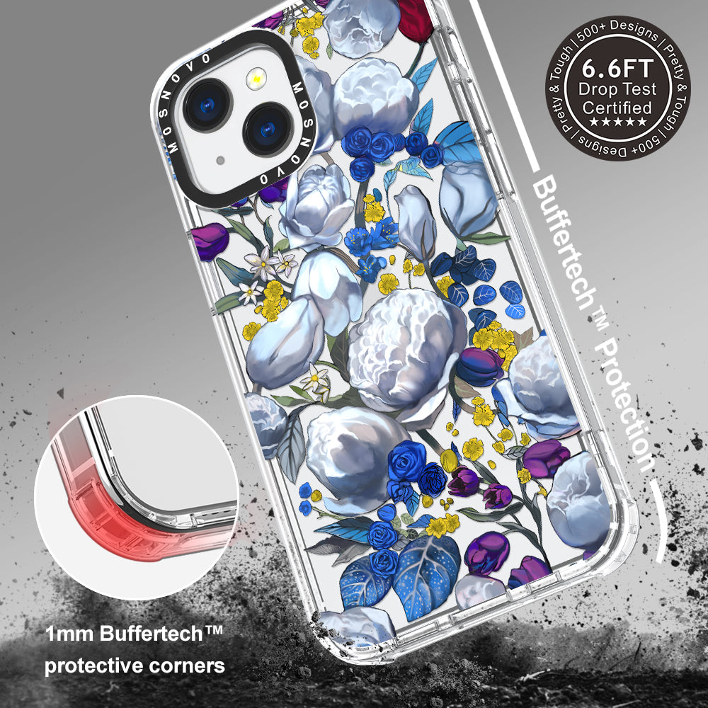 Purple Blue Floral Phone Case - iPhone 13 Case - MOSNOVO