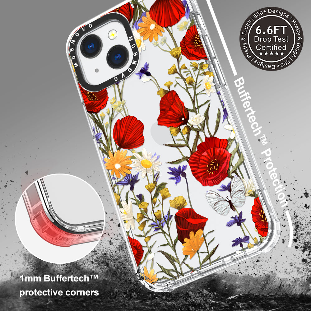 Poppy Floral Phone Case - iPhone 13 Case - MOSNOVO