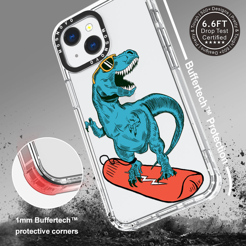 Surfing Dinosaur Phone Case - iPhone 13 Case - MOSNOVO