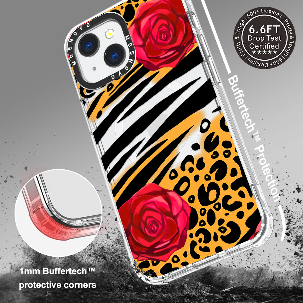 Wild Floral Leopard Phone Case - iPhone 13 Case - MOSNOVO