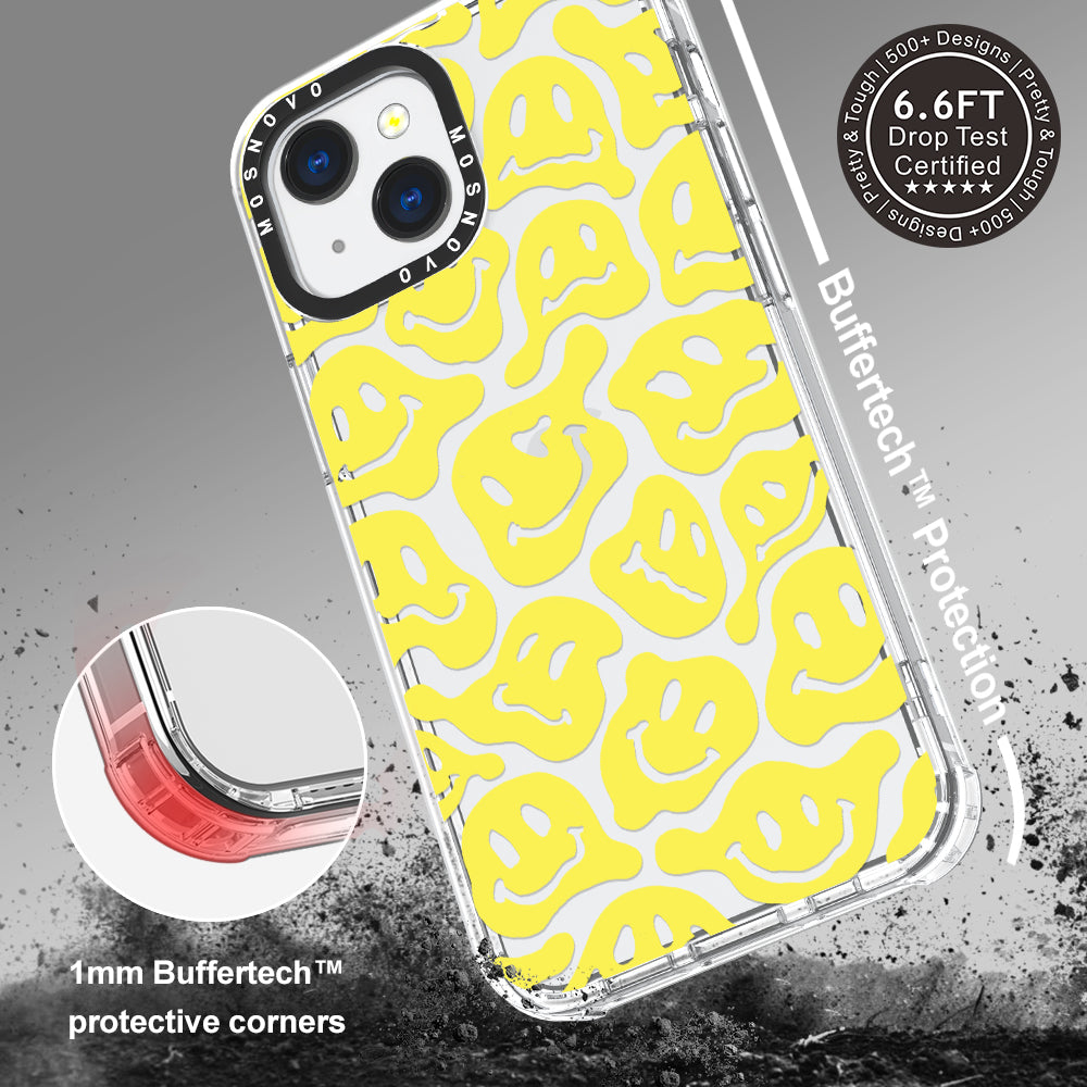 Melted Yellow Smiles Face Phone Case - iPhone 13 Case - MOSNOVO