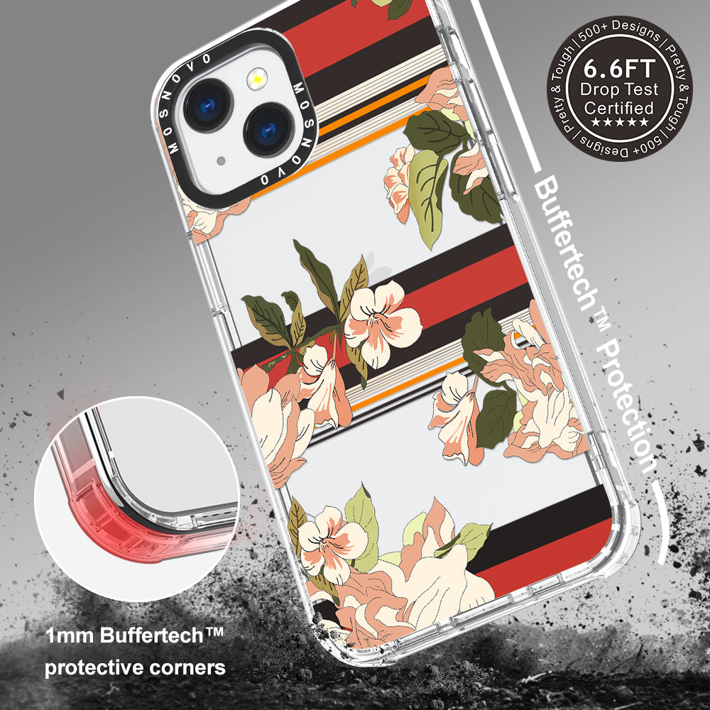 Classic Stripe Floral Phone Case - iPhone 13 Case - MOSNOVO