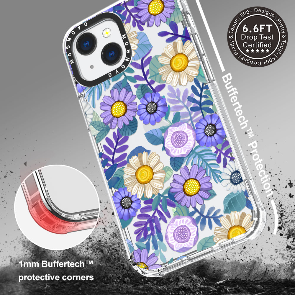 Purple Floral Phone Case - iPhone 13 Case - MOSNOVO