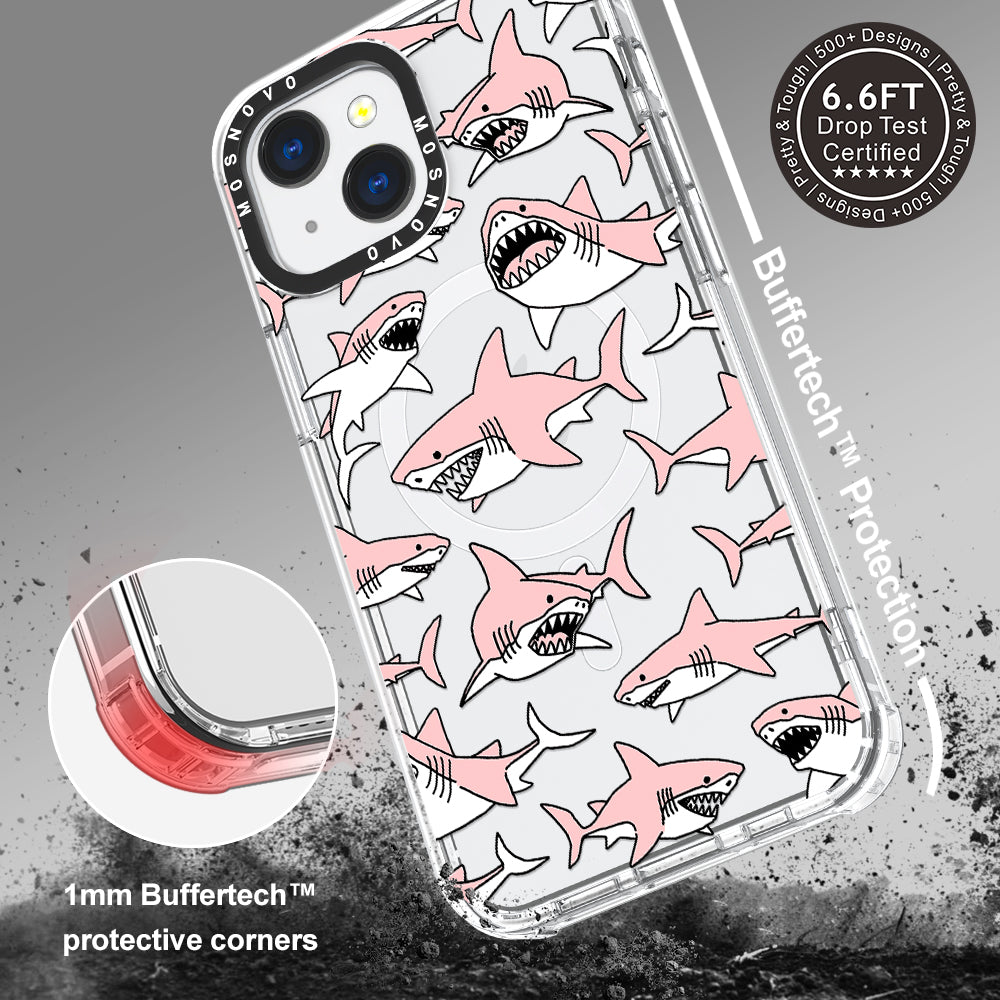 Pink Shark Phone Case - iPhone 13 Case - MOSNOVO