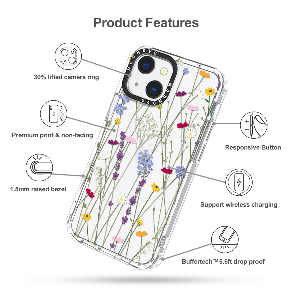 Floral Garden Lavender Daisy Flower Phone Case - iPhone 13 Case - MOSNOVO